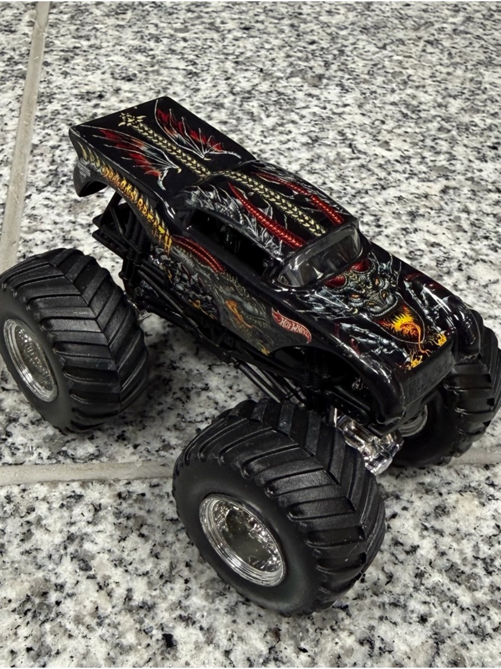 Hot Wheels Black Dragon Monster Truck Toy - Black & Red